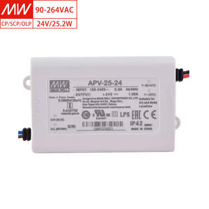 Mean Well APV-25-24 25W 24V IP42 Waterproof 83% Efficiency Constant Voltage <strong>LED</strong> <strong>Driver</strong> Power Supply For Signage Applications - Product Image 1
