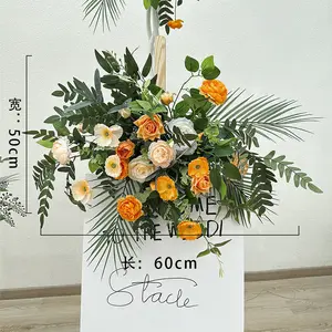XA高品质桌游白玫瑰花排婚礼装饰用品