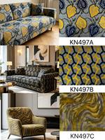 Tissu en velours jacquard 100% polyester pour canapé, textile d'ameublement
