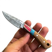 VENTE FLASH Couteau à lame fixe en acier Damas fait main, manche en bois, couteau de camping, de chasse, de survie en plein air, OEM
