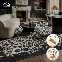 Dsermer Luxuriöser Modischer Kuhfell-Teppich für Moderne Wohnzimmer Maschinell Gefertigter Teppich Bodenmatte Alfombras De Sala