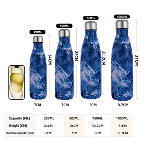Bouteilles d'eau isothermes personnalisées en acier inoxydable 304 à double paroi de 1 L pour le sport, vente en gros - Product Image 5