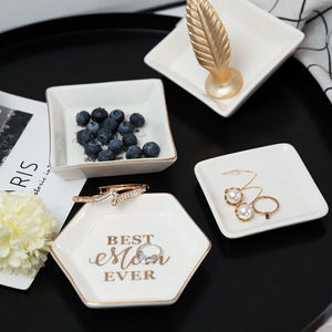 Plat à bibelots en céramique pour la mère, plateau à bijoux et porte-bague pour maman, meilleurs cadeaux, porte-bague pour la sœur - Product Image 2