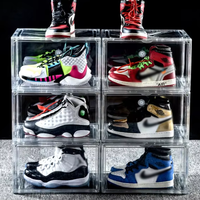Boîtes de rangement pour chaussures en PET transparent, design moderne, organisateurs de baskets en plastique, porte magnétique, technique d'injection, forme rectangulaire - Meilleures ventes