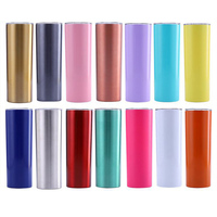 20oz 30oz Sublimatie Tumbler Skinny RVS Dubbelwandige Geïsoleerde Rechte Tumbler Bekers Blank Wit met Deksel en Rietje