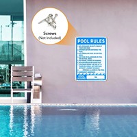 Panneau d'avertissement en aluminium pour les règles de la piscine, plaque de réglementation de sécurité pour piscine extérieure, pour piscine publique ou privée