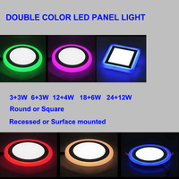 Plafonniers GISUN à double couleur 3w 6w 12w 18w 24w Panneau lumineux LED encastré RGB