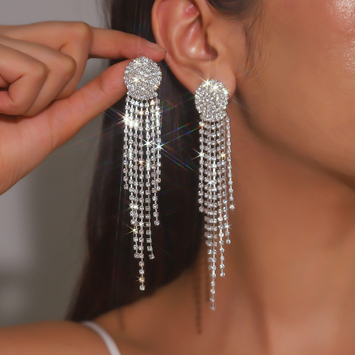 long earrings silver