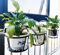 Grands paniers suspendus pour plantes d'intérieur, pots de fleurs en fer, design moderne et luxueux, jardinière en métal à suspendre sur clôture