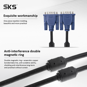 High-Definition 1m Blue Male to Male <strong>VGA</strong> <strong>Cable</strong> Full Copper 15-Pin Computer HDTV Charging Data Sending PVC Jacket Braid Shielding - Product Image 2