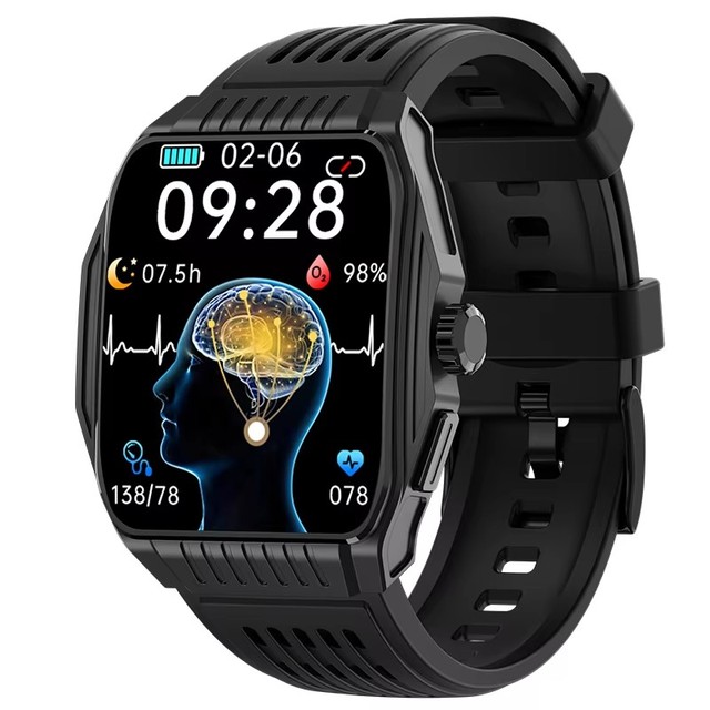 1.96 IPS Square HD Screen BT Call Lightweight Fitness Tracker Heart Rate Blood Oxygen Stress Monitor 3ATM Waterproof Men Women