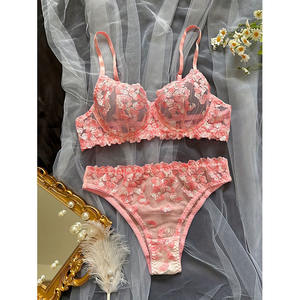 Set pakaian dalam seksi perempuan seksi bordir bunga baru musim gugur 2 potong - Product Image 4