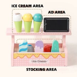 Cocina de Juguete de Madera, Juego de Helados de Madera No Tóxica, Juguetes de Helados para Niños Pequeños de 3 a 5 Años - Product Image 2