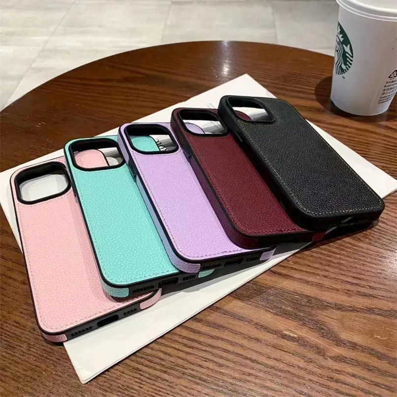 2023 pabrik Slot kartu SIM Pu kulit casing ponsel anti-jatuh tahan aus disesuaikan casing ponsel untuk Iphone 15 Pro Max