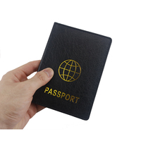 Cuero oro estampado personalizado tarjeta de crédito pasaporte titular caso viaje al por mayor pasaporte cubierta