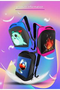 กระเป๋าเป้สะพายหลังปรับแต่งได้กันน้ำจอแสดงผล LED ดีไซน์แฟชั่นผ้าคอตตอนมีซิปกระเป๋าแสดงข้อความเคลื่อนไหวดิจิตอลแบบ USB - Product Image 5