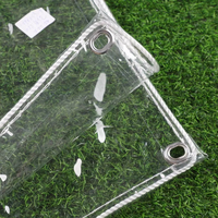 Bâche transparente personnalisable avec écran coupe-vent pour pergola verrouillée avec oeillets ovales rotatifs Tissu imperméable en PVC