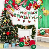 Vert Rouge Blanc Ballons Père Noël Bonhomme De Neige Feuille Décorations De Noël Ballon Ensemble Joyeux Noël Ballon Arc Guirlande Kit noël