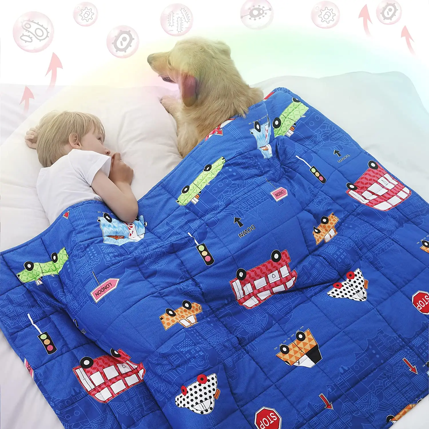 Customable Pattern Therapy Autism Cotton Cooling Adult Kids Luxury Heavy Weighted Blanket For All Season