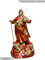 Kowloon Guan Gong Le dieu de la richesse invite la richesse à se tenir sur l'épée Guan Gong Stands Guan Gong Places Statues de Bouddha