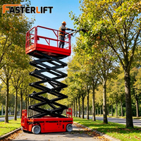 Plateforme élévatrice à ciseaux électrique hydraulique Fasterlift FL - Construction en acier, empattement 2500 mm, portée de hauteur 6-16 m, capacité 2 personnes