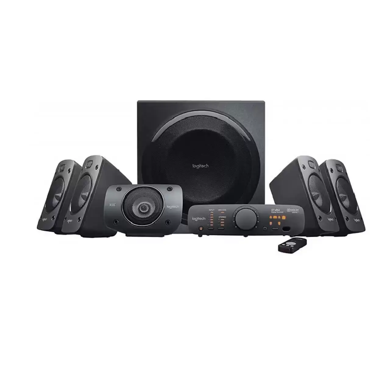 Logitech Z906 Speaker 5.1, sistem Speaker suara Surround, Speaker Subwoofer teater Rumah, kombinasi Speaker