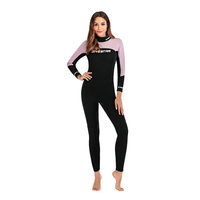 Combinaison de plongée intégrale DIVESTAR 3 mm en néoprène à manches longues avec fermeture éclair dorsale et frontale pour femme, imperméable et antibactérienne, idéale pour le surf et la plongée - Vente flash