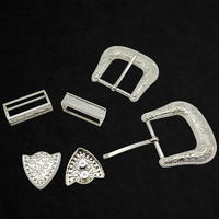 Ensemble de 3 ceintures ethniques en alliage d'argent pour boucles de 38mm (1.5 pouces), boucles à ardillon gravées florales pour hommes et femmes, vente en gros