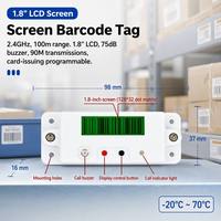 Etiqueta de Código de Barras con Pantalla LCD de 2.4GHz, Pantalla de 1.8 Pulgadas, 100m, Acústico-Óptica, Batería Reemplazable, para Gestión de Inventario de Almacén