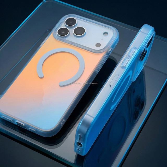 Colorful TPU Magnetic Phone case with Laser Gradient Chameleon-like Texture Phone Case for iPhone 17 Pro Max 16 15  14 13 12 11