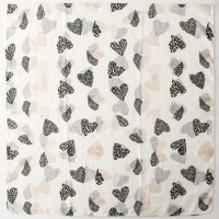 Nouveaux designs, impression personnalisée sur écharpe imprimée léopard, 180*90cm, grande écharpe longue et douce en viscose, effet coton, motif cœur