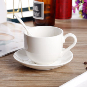 Ensemble de tasses et d'assiettes en céramique blanche de marque pour hôtels, restaurants, vente en gros - Product Image 5