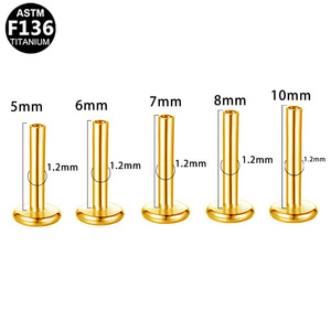 Piercing de lèvre en alliage de titane G23, tige de remplacement universelle pour piercing d'oreille, bijoux de piercing unisexe tendance - Product Image 2