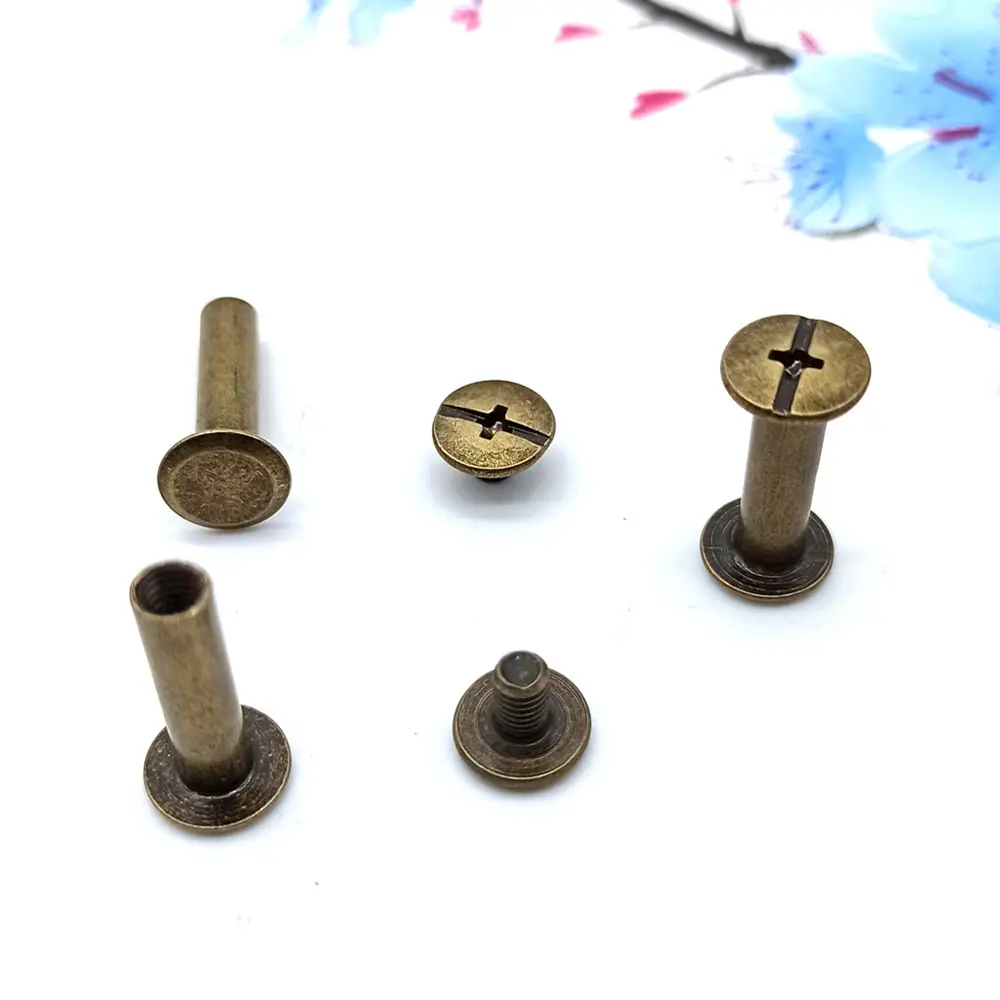 Manufacturers supply metal Chicago book binding screws wholesale bronze compound brass antique black silver color aluminum Chica