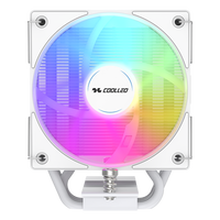 Refroidisseur d'air pour processeur Coolleo B40S-DIG-WH-ARGB, radiateur d'ordinateur ARGB, 14e génération Core I3-i7 LGA 115X 1200 1700 AMD AM4 / 5 TDP200W