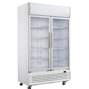 Dukers Auto Defrost Upright Beverages Showcase With <strong>Double</strong> Glass <strong>Doors</strong> Freezer <strong>Refrigerator</strong> - Product Image 1