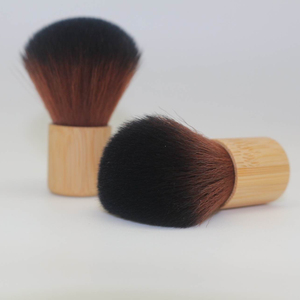 JDK spazzola per trucco Kabuki con manico in bambù naturale caldo spazzola per arrossire la polvere sintetica per capelli - Product Image 4