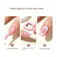 Nouveau style Nail Art Ours miniature Cœur creux Effet œil de chat Aimant puissant Facile à utiliser