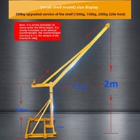 Mini-grue électrique portable d'extérieur avec moteur en cuivre pur et assemblage rapide pour la levée de charges dans les entrepôts et l'agriculture
