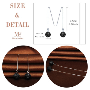 <span class=keywords><strong>Pendientes</strong></span> largos de moda, joyería de <span class=keywords><strong>plata</strong></span> de ley, <span class=keywords><strong>pendientes</strong></span> de <span class=keywords><strong>cadena</strong></span> larga de <span class=keywords><strong>Plata</strong></span> de Ley 925 para mujer - Product Image 3