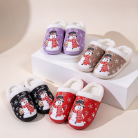 Chaussons unisexes doux et confortables en peluche, imprimés sapin de Noël, avec semelle intermédiaire en mousse à mémoire de forme et semelle extérieure en TPR, collection automne/hiver, vente en gros