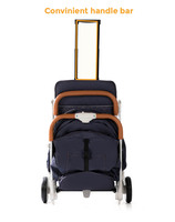 Poussette Européenne pour Bébé avec Châssis en Acier Inoxydable, Pliable et Portable, Chariot de Voyage pour Avion, pour 6-36 Mois