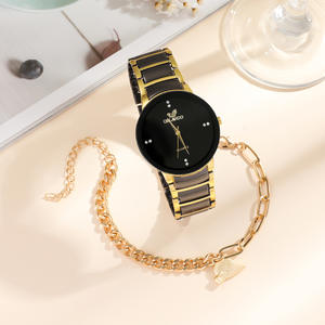 Reloj de Cuarzo para Pareja, Estilo Moderno, Simple y Versátil, con Correa de Acero Inoxidable y Caja de Aleación + Juego de Pulsera con Corazón - Product Image 3