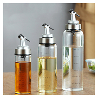 150ml/300ml/500ml/800ml cylindre transparent bouteille vide en verre d'huile d'olive pour la cuisine Sauce soja distributeur de vinaigre huileur Cruet avec couvercle