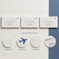 Tarjeta de Visita Moderna con Relieve en Relieve, Impresión Personalizada con Nombre e Información de Contacto para Agencia, Estudio, Hostelería, Consultoría, Marca