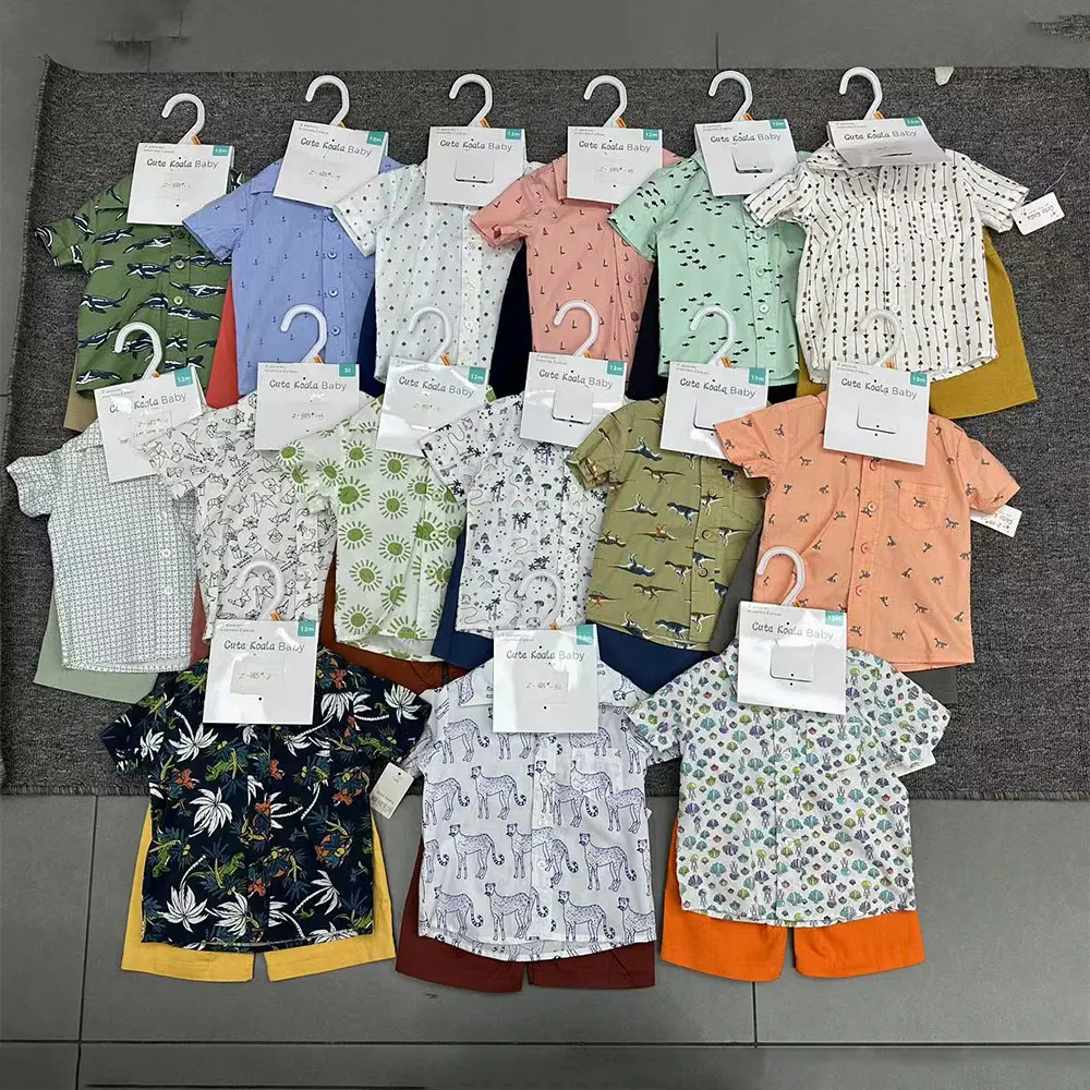 1-5 anni nuovo arrivo ragazzo pantaloncini camicia a maniche corte due pezzi Set bambini bambini vendita calda vestiti estivi Set 2 In 1