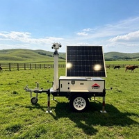 Remorques de surveillance solaires mobiles robustes et durables, panneaux solaires portables, remorque CCTV pour la surveillance des exploitations agricoles