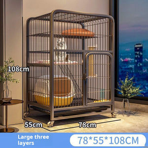 Jaula para gatos, casa para interiores, plegable, sin espacio en el suelo, inodoro para gatos, casa pequeña todo en uno - Product Image 4