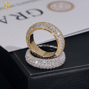 Iced Out Moissanite Jewelry 925 Sterling Silver Moissanite Hoop <b>Ring</b> Hip Hop Diamond <b>Ring</b> <b>Custom</b> <b>Rings</b> for Men - Product Image 3