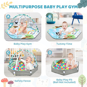 U999 Nouveau design <span class=keywords><strong>Tapis</strong></span> <span class=keywords><strong>de</strong></span> jeu doux pour bébé 8-en-1 Tummy Time Toys <span class=keywords><strong>Tapis</strong></span> éducatif pour bébé pour le développement visuel, auditif et moteur - Product Image 6